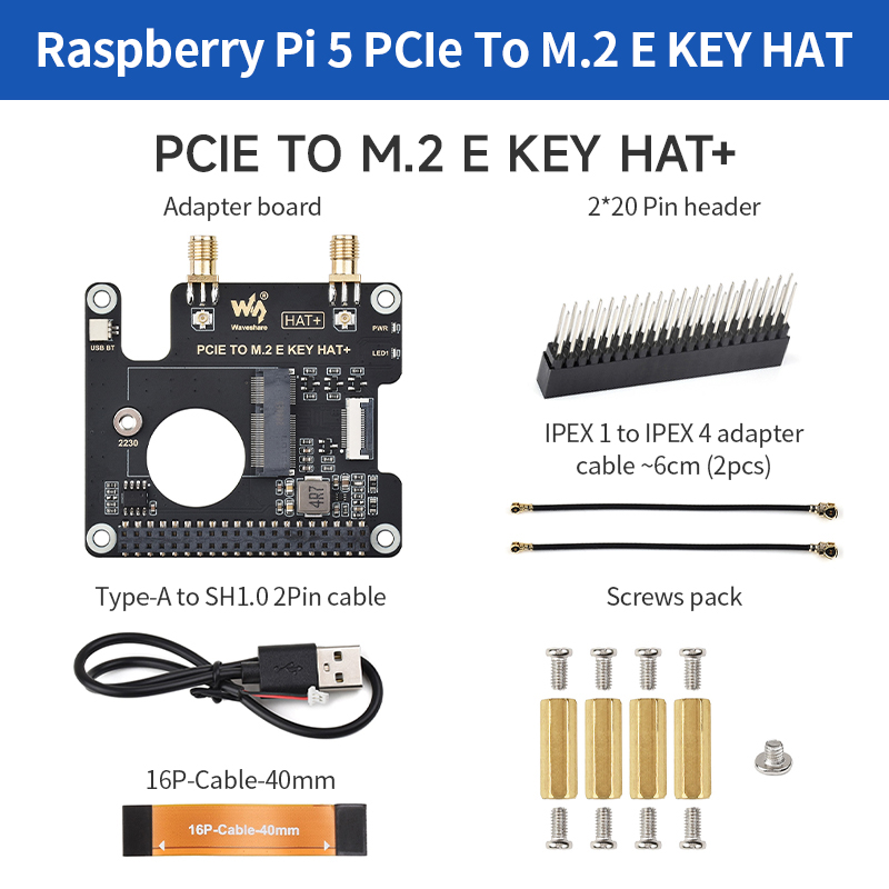Raspberry Pi Keyboard - Płytka PCIe do M.2 E KEY