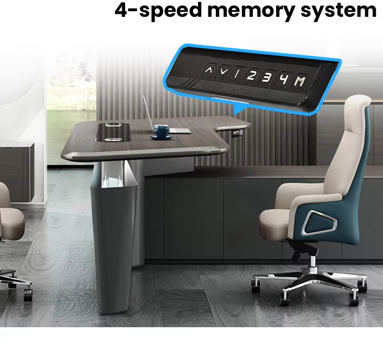 Nowoczesne biurko drewniane z  – Office Tech Management recenzja i cena