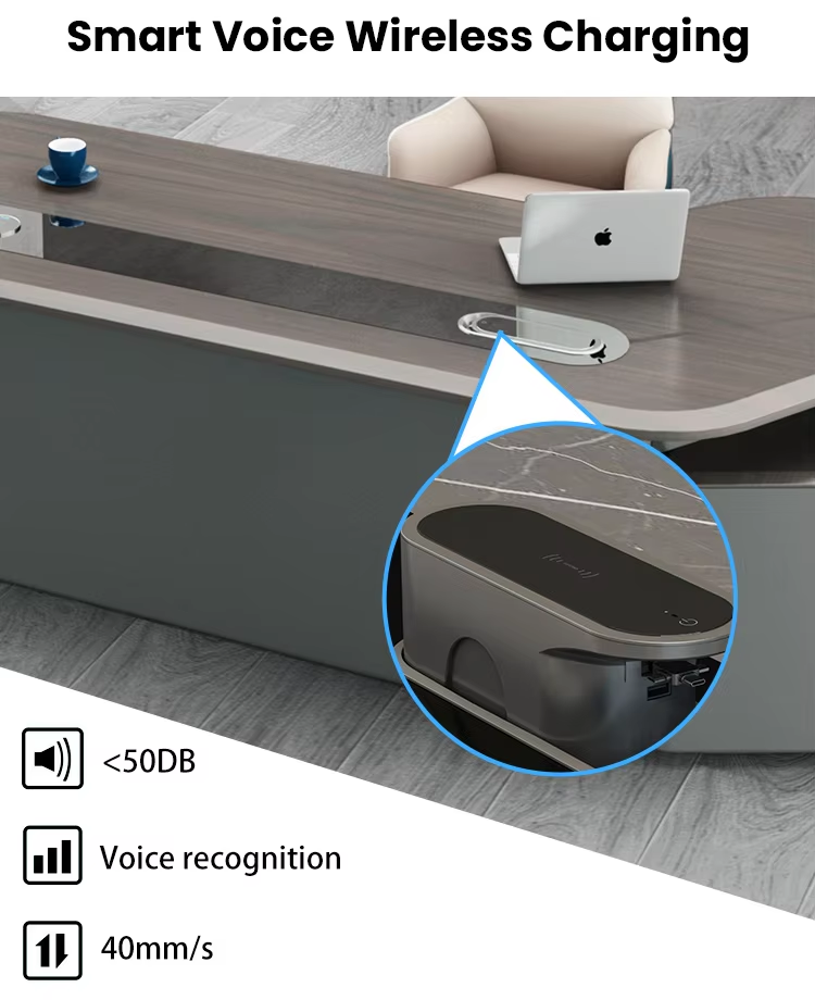 Nowoczesne biurko drewniane z  – Office Tech Management recenzja i cena